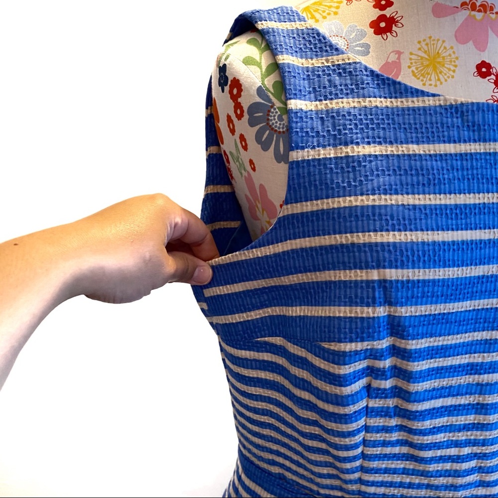 Taylor Striped Wide Pleat Tank Dress with Pockets - Picture 5 of 10